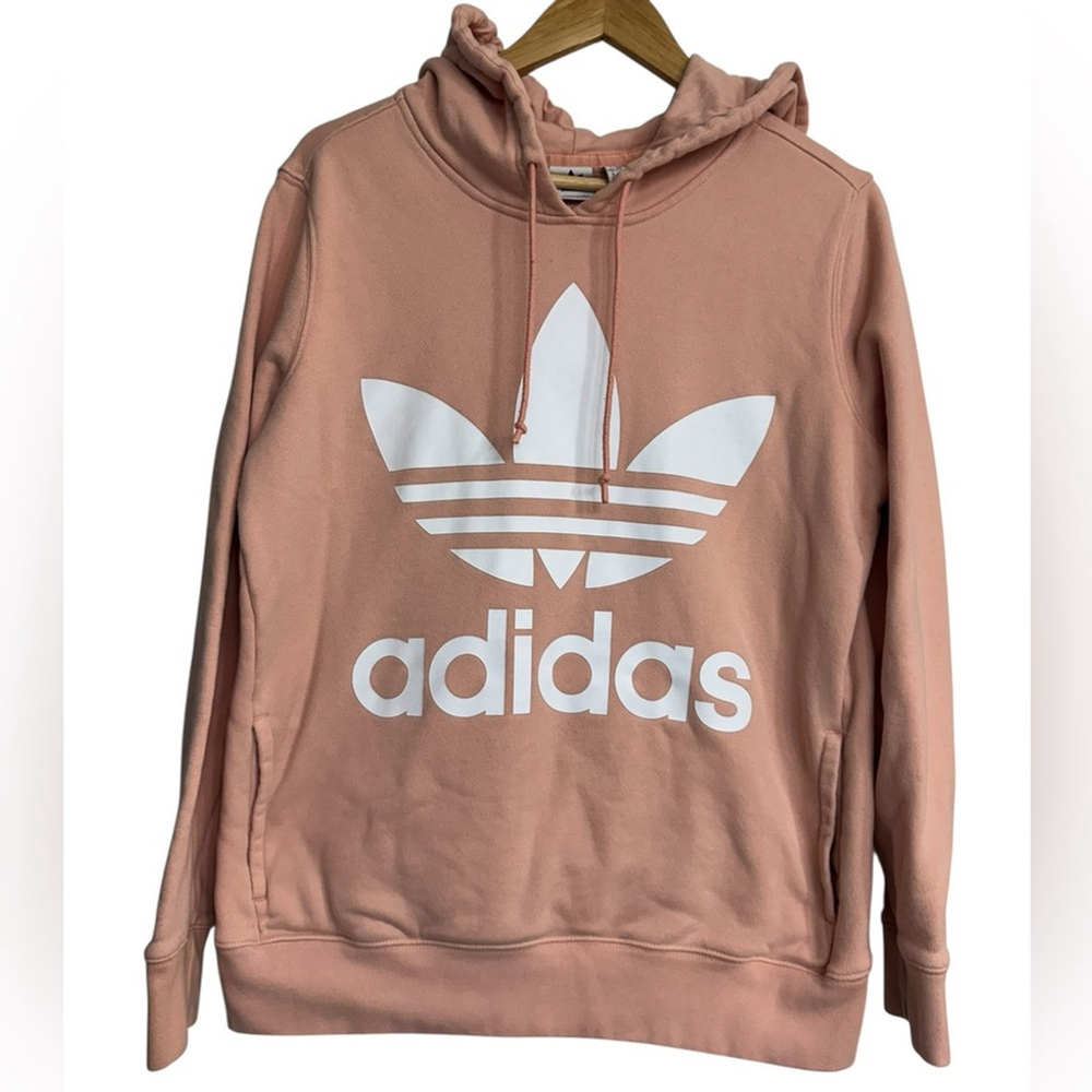 Adidas Originals Trefoil Spell Out Hoodie – Blush Pink, Women’s Medium